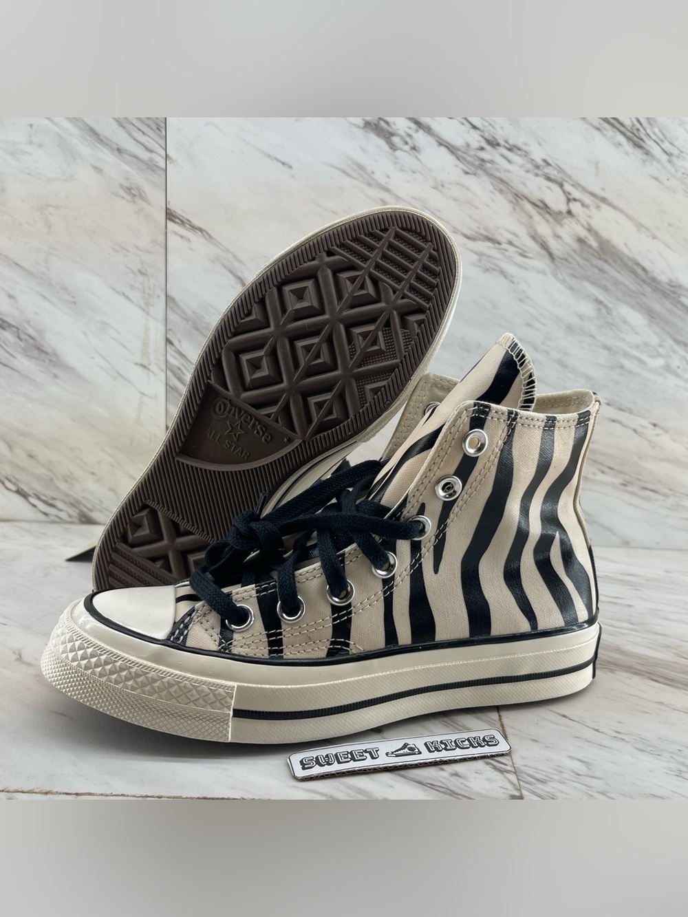 Converse Chuck 70 Hi 9 Shoes Zebra Print Canvas Glow in the Dark